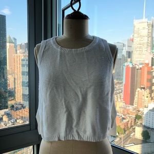 White knit sweater crop top